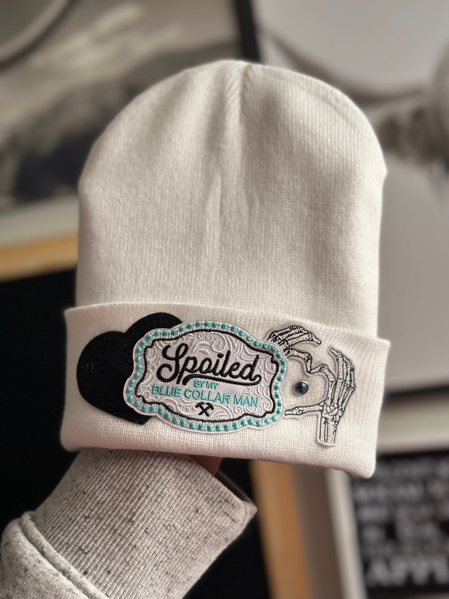 Spoiled By My Blue Collar Man Beanie