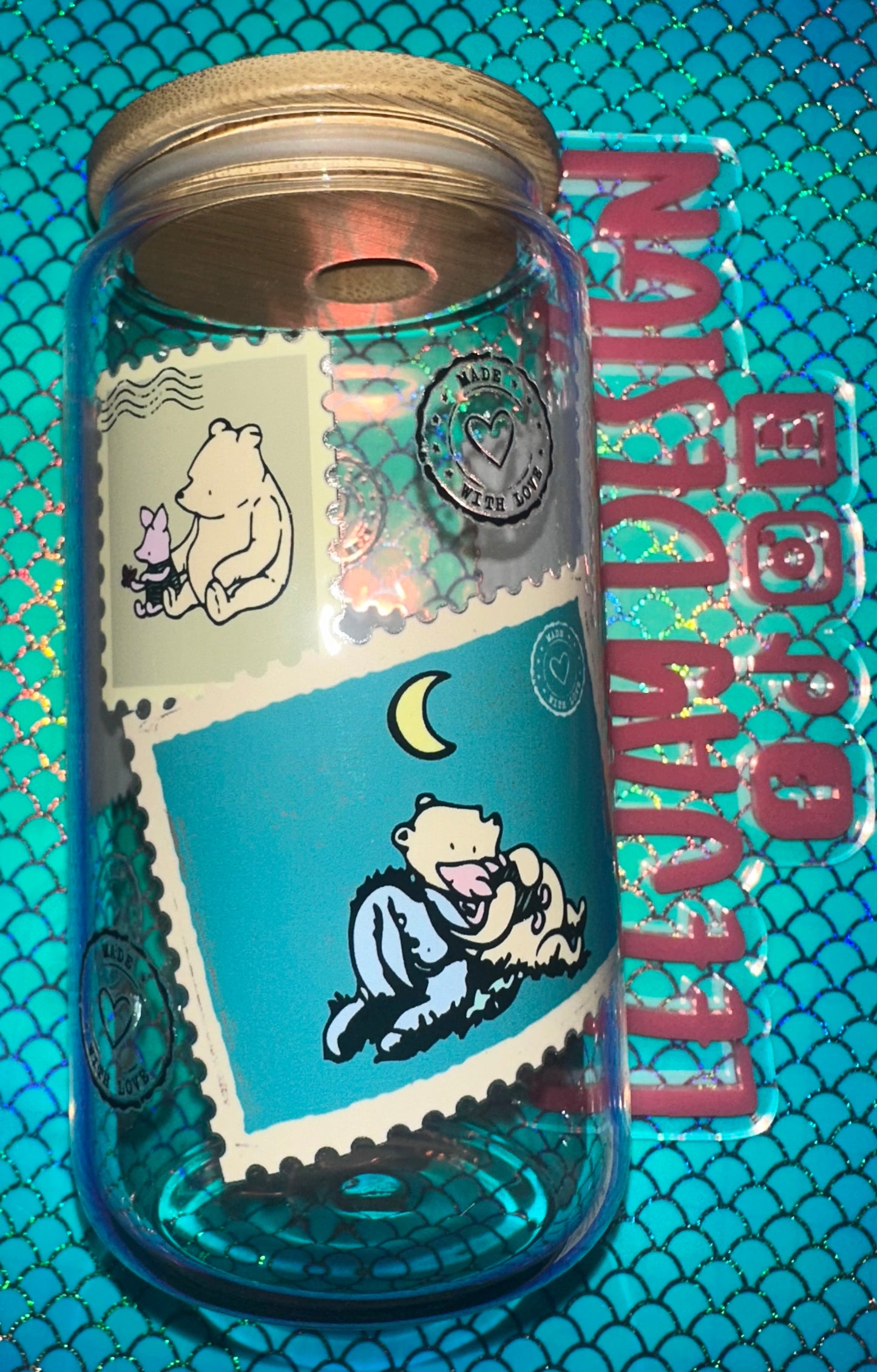 Silly Ole Bear Stamps Glass Can