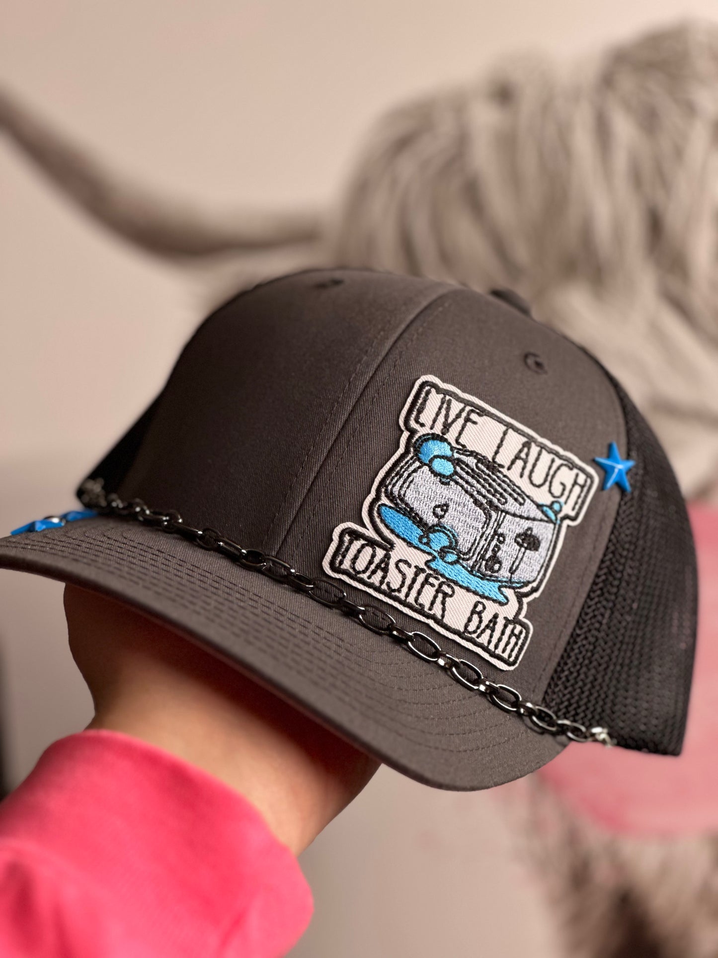 Live Laugh Toaster Bath Flex Fit Hat