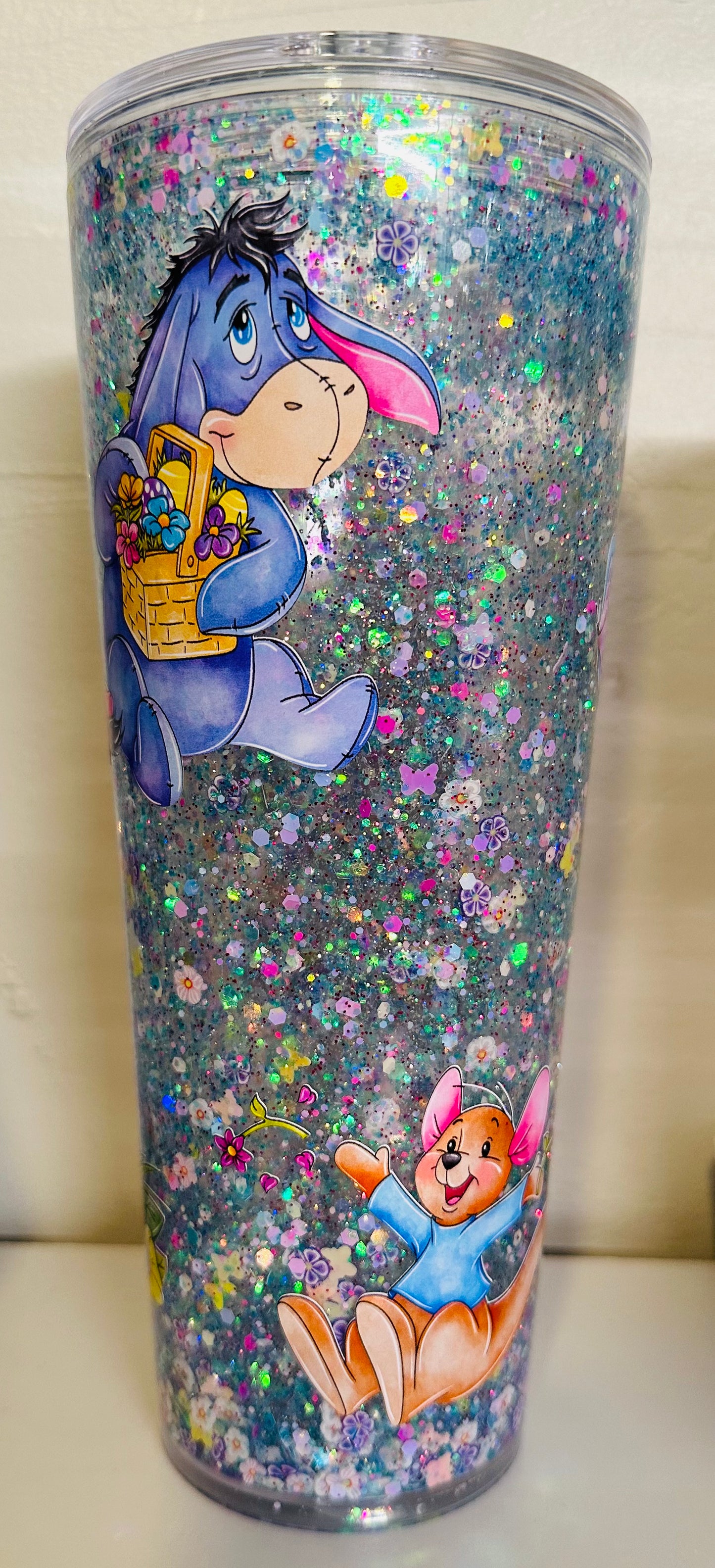 Yellow Bear Spring Acrylic 24oz Snowglobe Tumbler