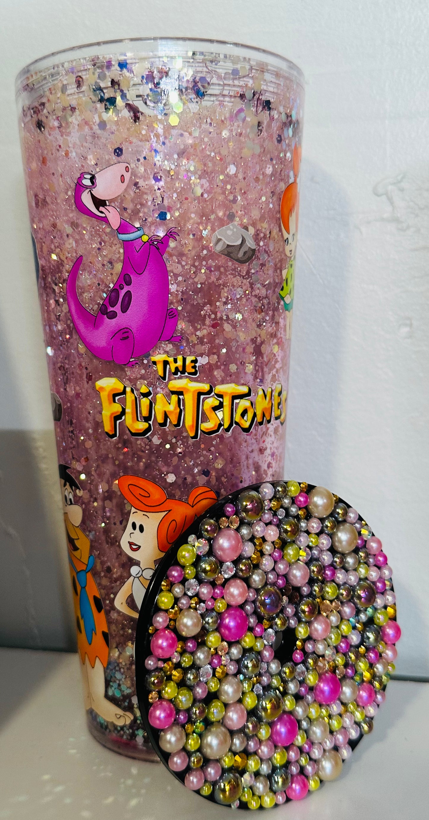 Flintstones Acrylic 24oz Snowglobe Tumbler