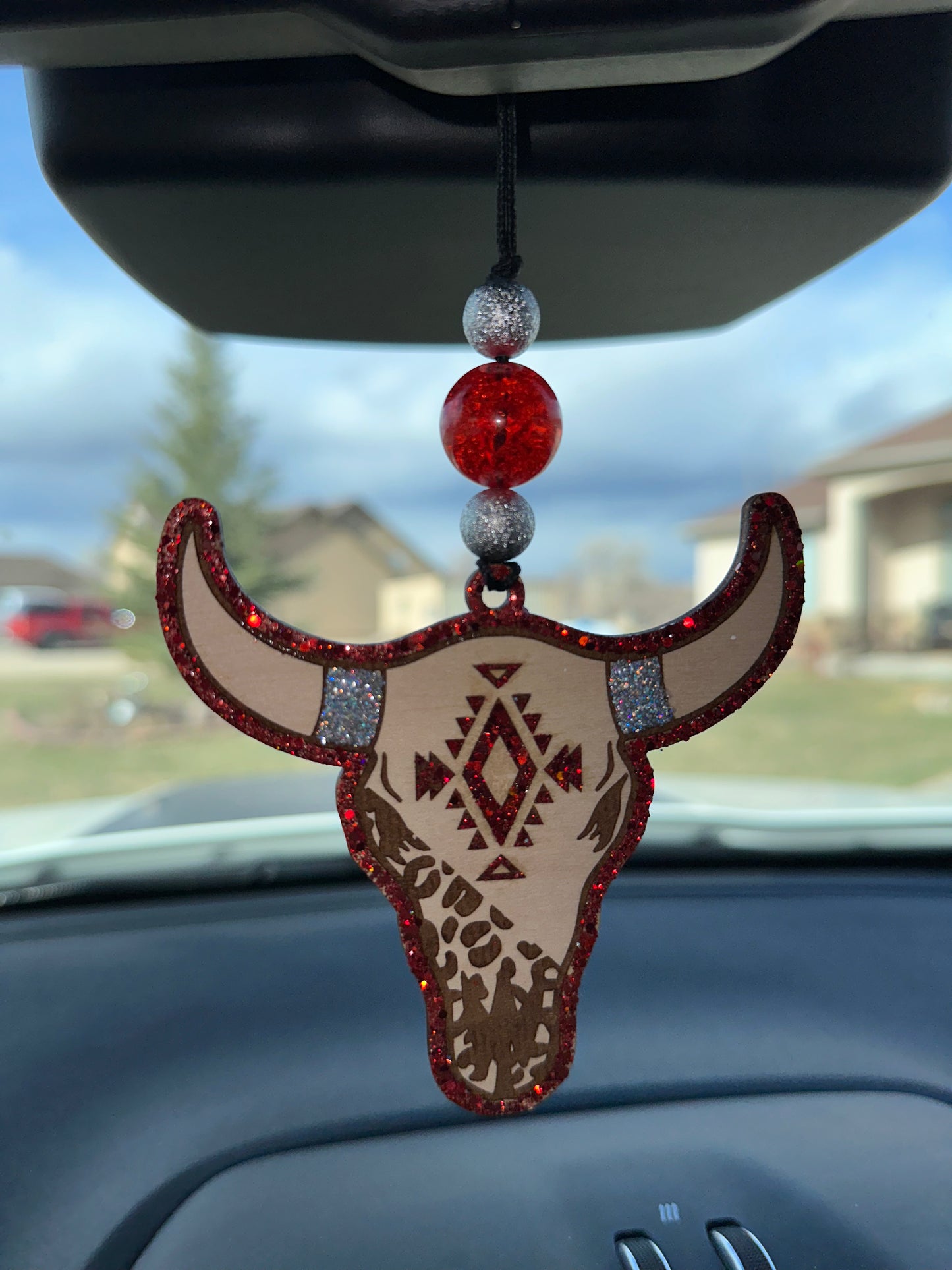 Red Bull Skull Car Charm
