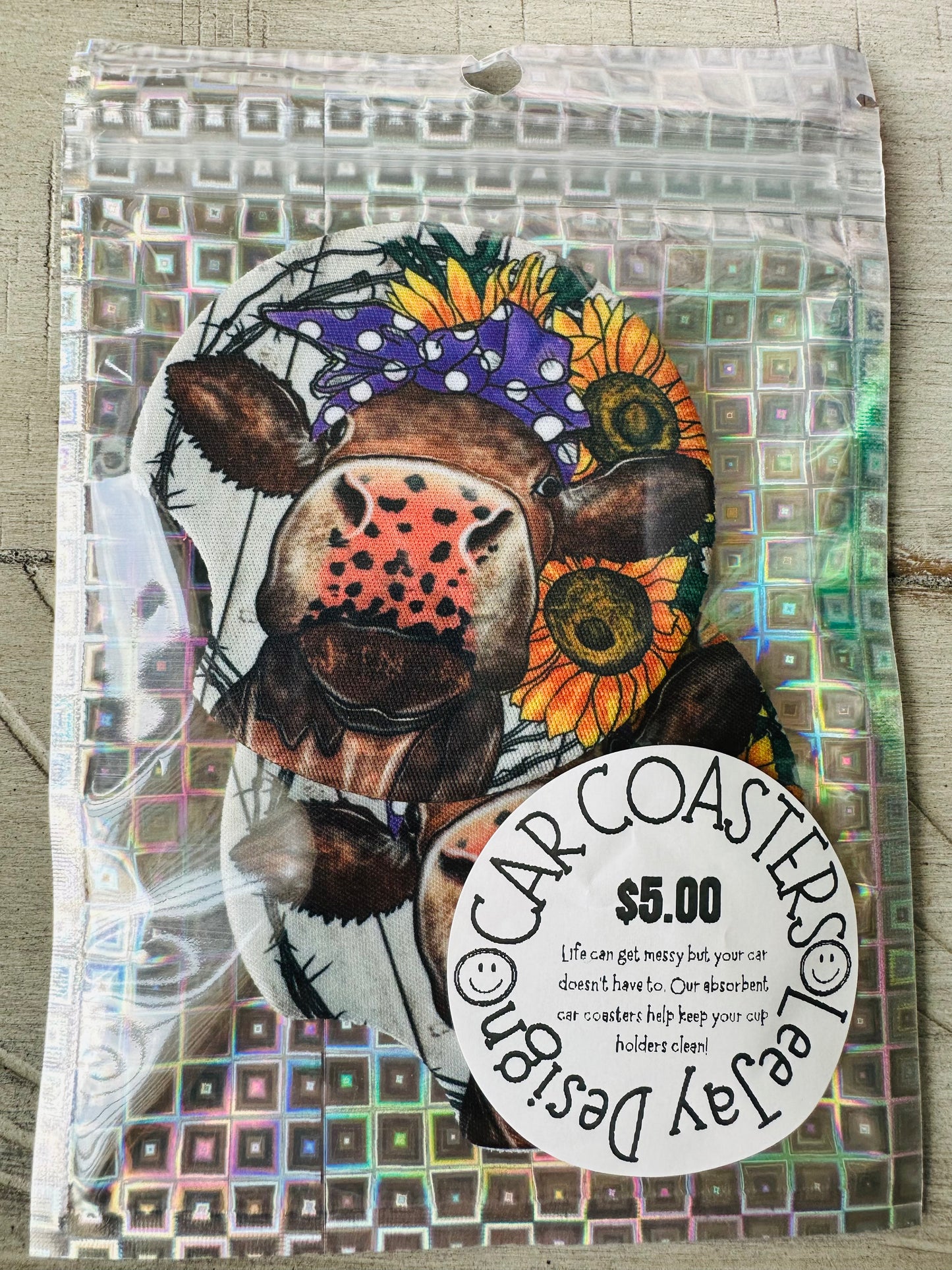 Sunflower Cow Coasters