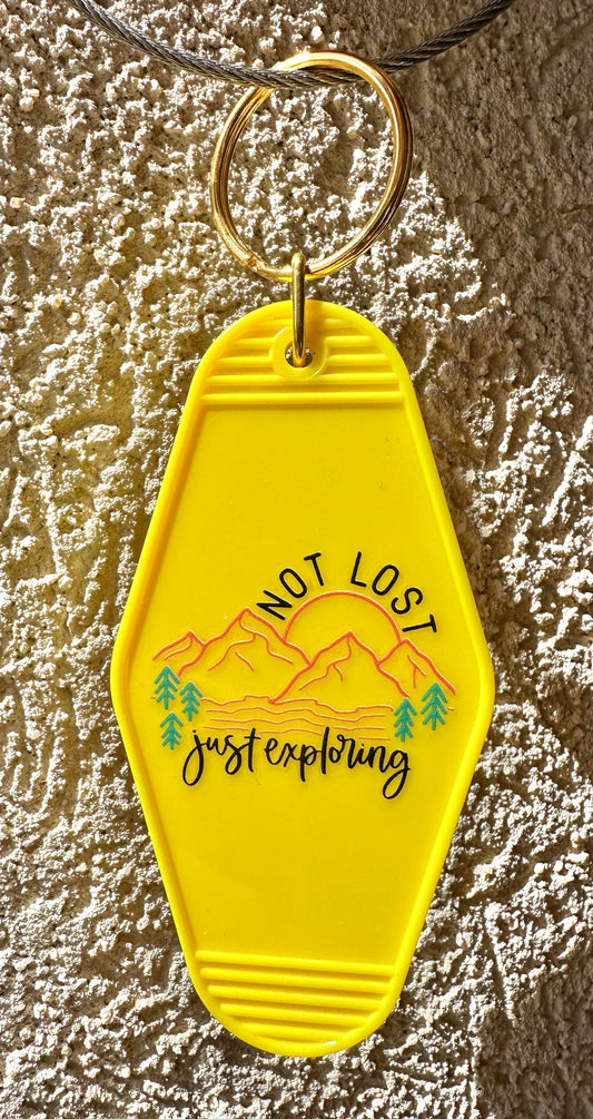 Motel Keychain-Not Lost Just Exploring