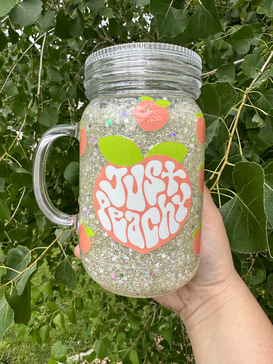 Just Peachy Mason Jar Snowglobe