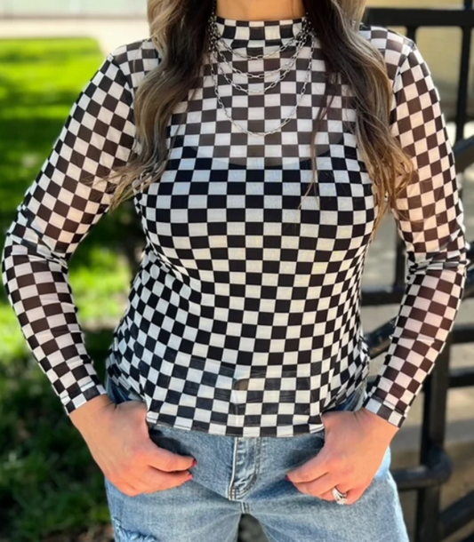 Round the Track Mesh Long Sleeve Top