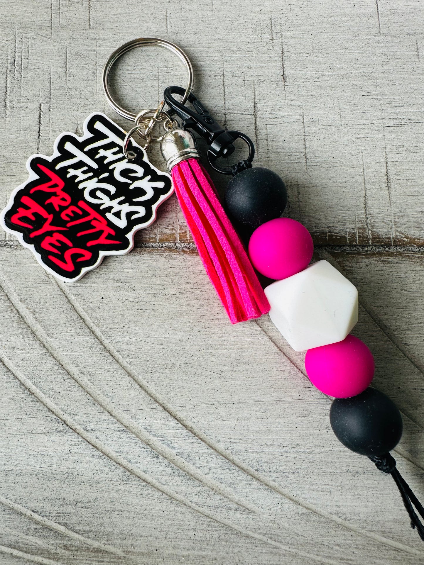 Thick Thighs Pretty Eyes Keychain