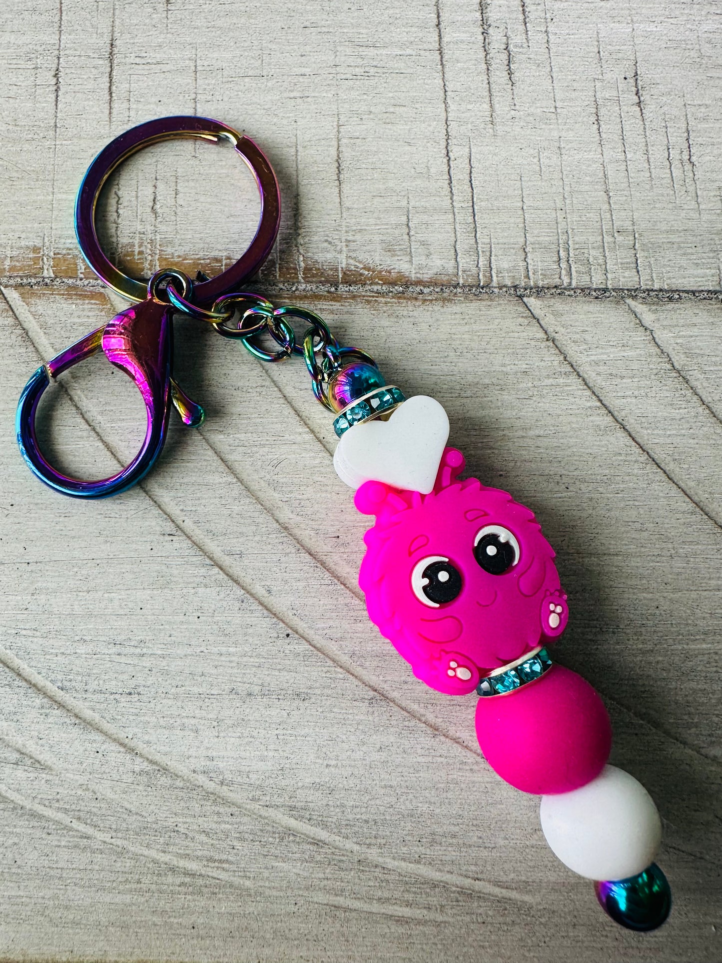 Pink Monster Keychain